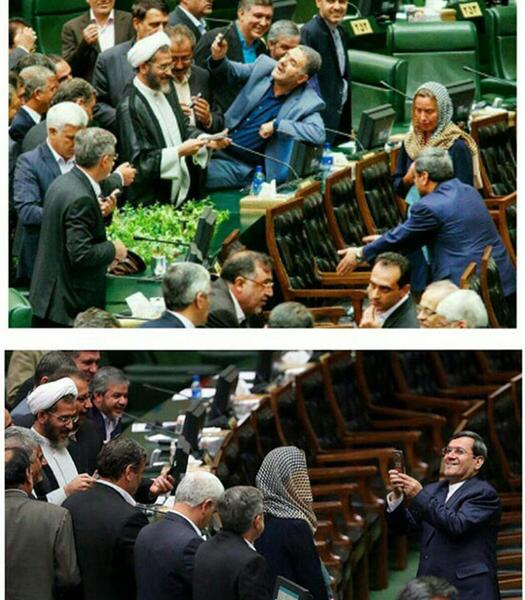 عکس یادگاری نمایندگان مجلس با موگرینی