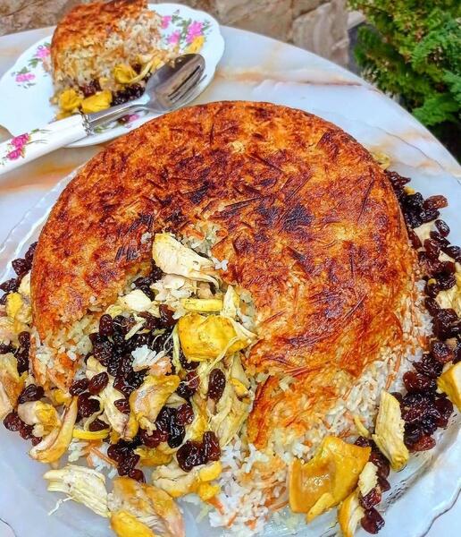 عکس سوتی پلو با خرما