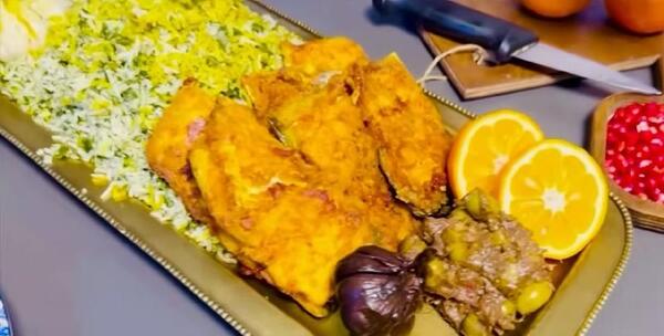 عکس سوتی پلو با ماهی