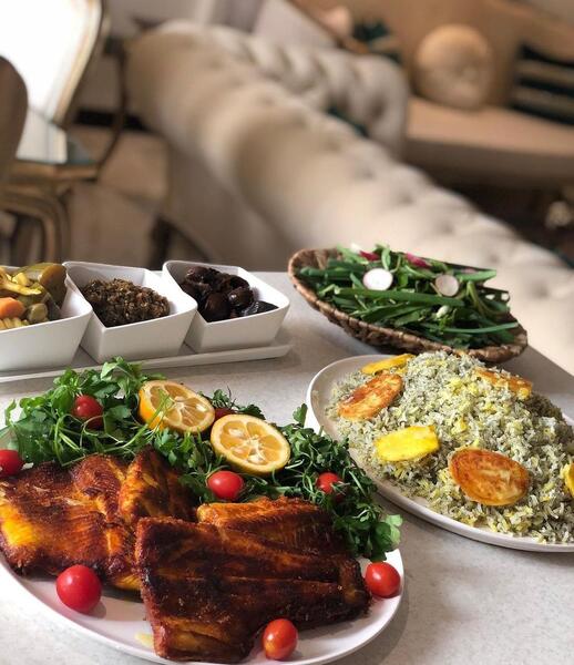 عکس سوتی پلو با ماهی