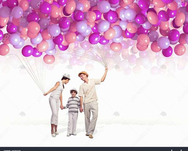 عکس یه دسته بادکنک رنگی