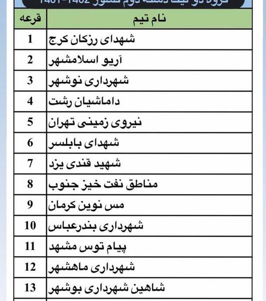 عکس لیگ دسته دوم