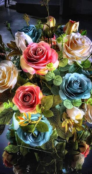 عکس دسته گل رز واقعی