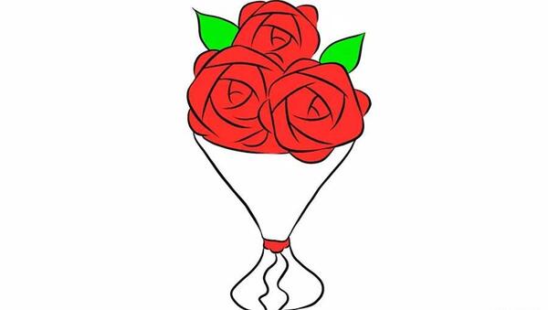 عکس نقاشی دسته گل ساده