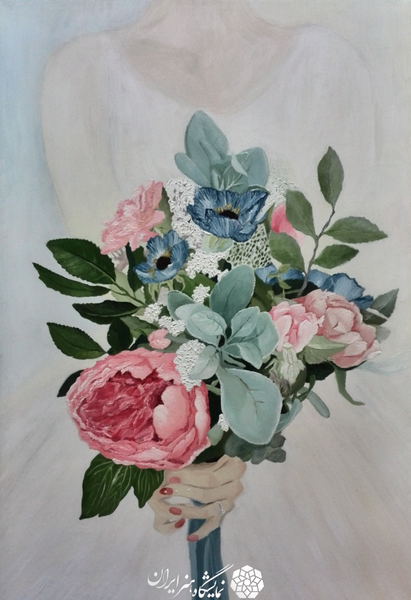 عکس نقاشی دسته گل عروس