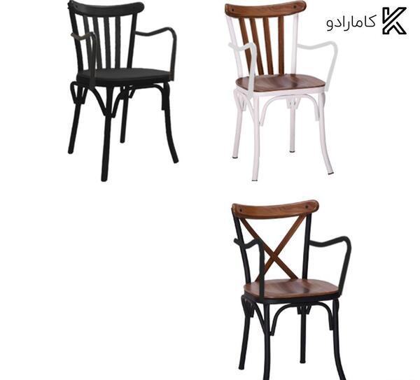 عکس صندلی چوبی دسته دار