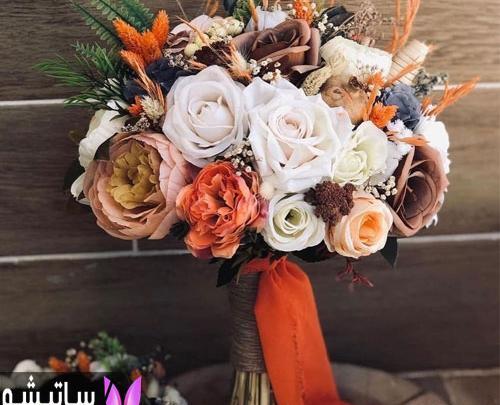 عکس دسته گل عروس رنگی