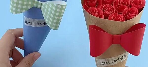 عکس دسته گل با کاغذ رنگی