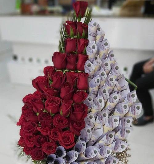 عکس دسته گل با دلار