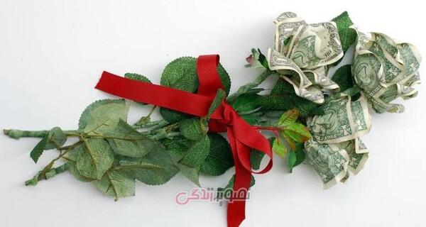 عکس دسته گل با دلار