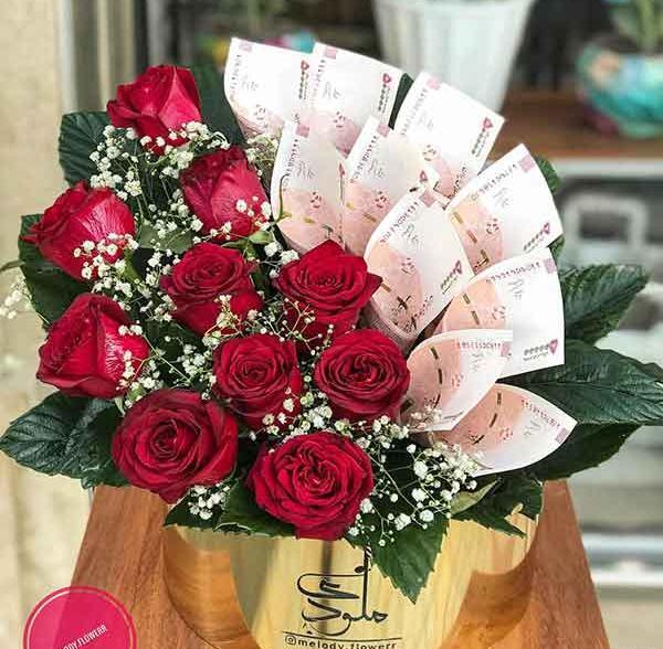 عکس دسته گل با دلار
