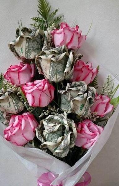 عکس دسته گل با اسکناس