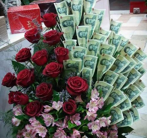 عکس دسته گل با اسکناس