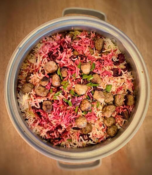 عکس سوتی پلو با گوشت قلقلی