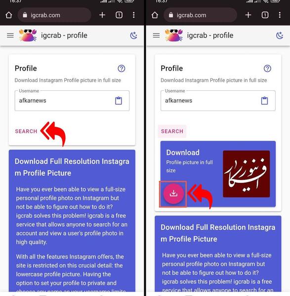 سایت سیو عکس پروفایل اینستاگرام