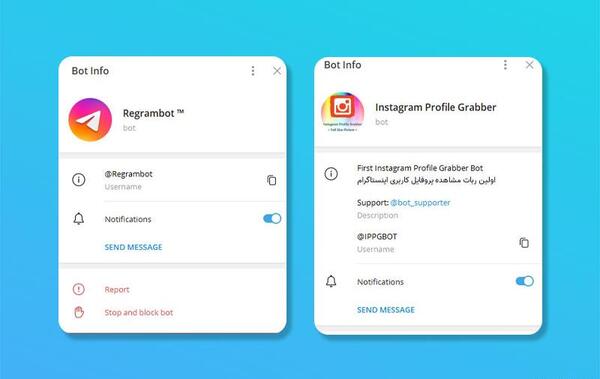 عکس ربات پروفایل اینستا در تلگرام
