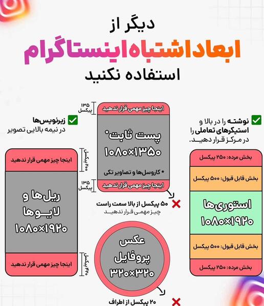 سایز عکس در اینستاگرام چقدر است