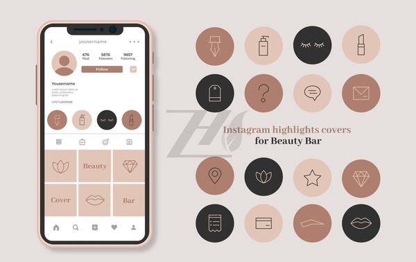 عکس هایلایت اینستا سفید مشکی