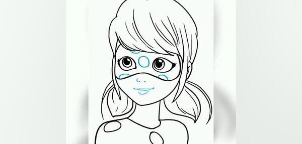 عکس نقاشی رو صورت دختر کفشدوزکی