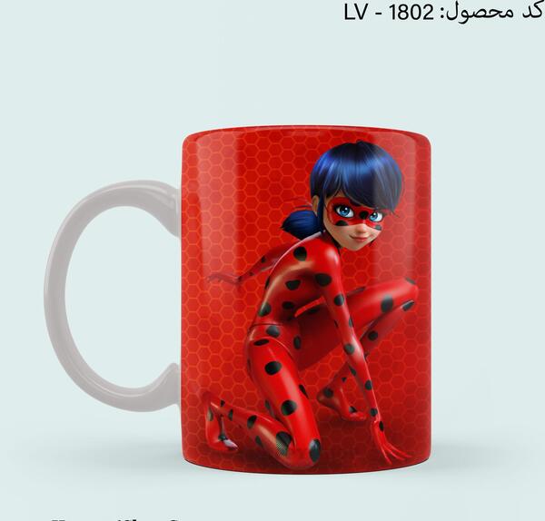 عکس لیوان دختر کفشدوزکی و گربه سیاه