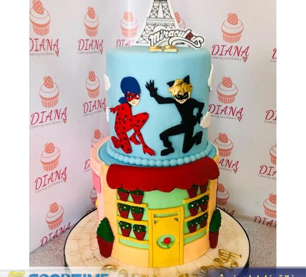 عکس کیک دختر کفشدوزکی ساده