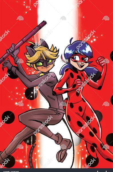 عکس نقاشی دختر کفشدوزکی و پسر گربه ای