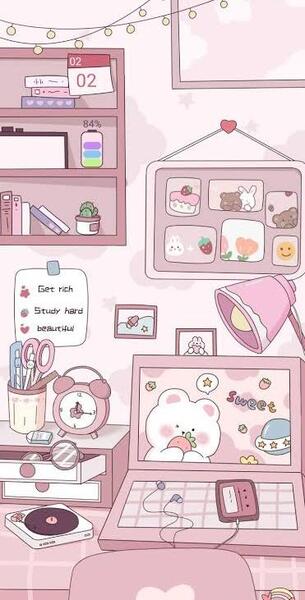 عکس والپیپر کیوت صورتی