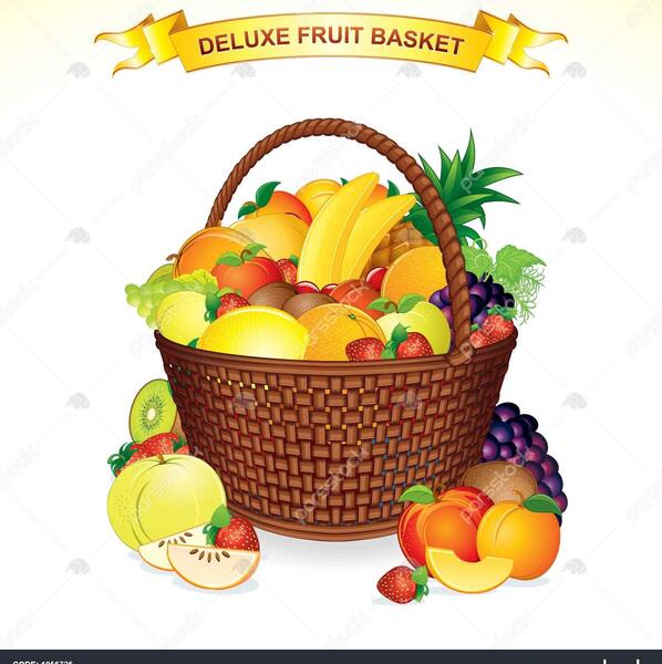 عکس کیوت انیمه سبد میوه