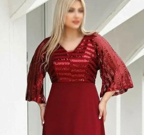 عکس مدل لباس مجلسی شیک با پارچه کرپ