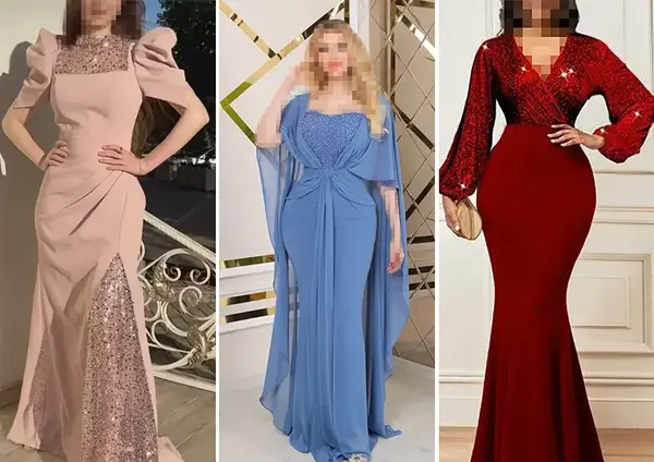 عکس لباس مجلسی شیک با کرپ