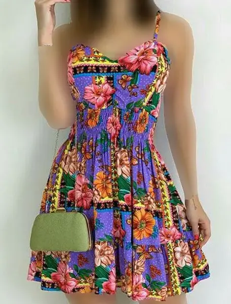 عکس مدل لباس مجلسی گلدار شیک