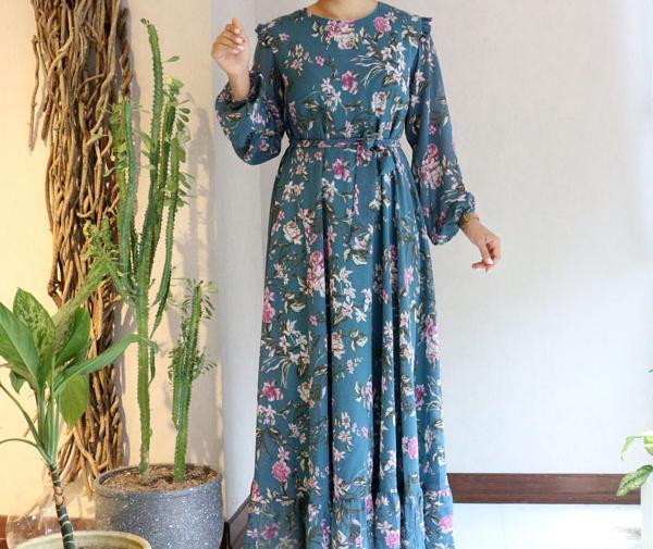 عکس مدل لباس مجلسی حریر گلدار شیک