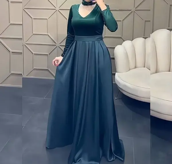 عکس لباس مجلسی شیک مخمل بلند