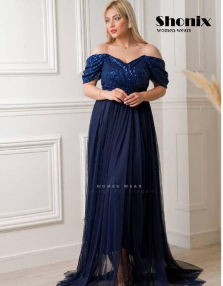 عکس لباس مجلسی زنانه رنگ ابی