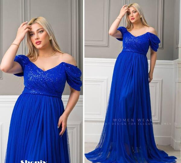 عکس لباس مجلسی زنانه رنگ ابی