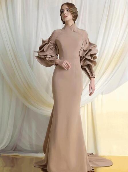 عکس لباس مجلسی زنانه بلند پوشیده جدید