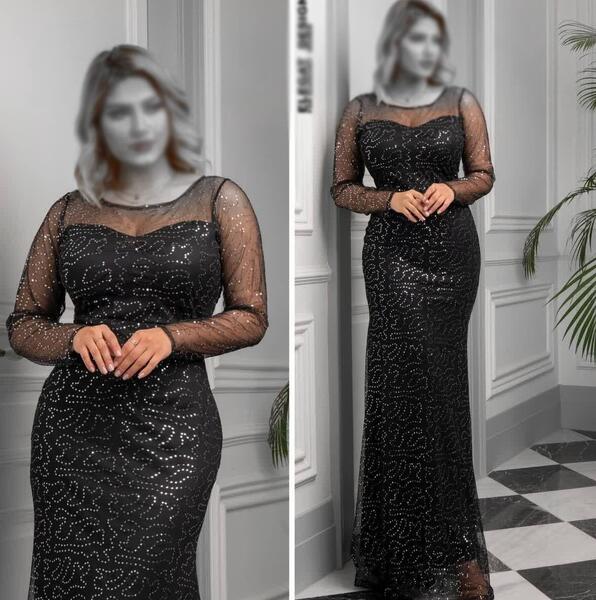 عکس لباس مجلسی زنانه پولکی بلند