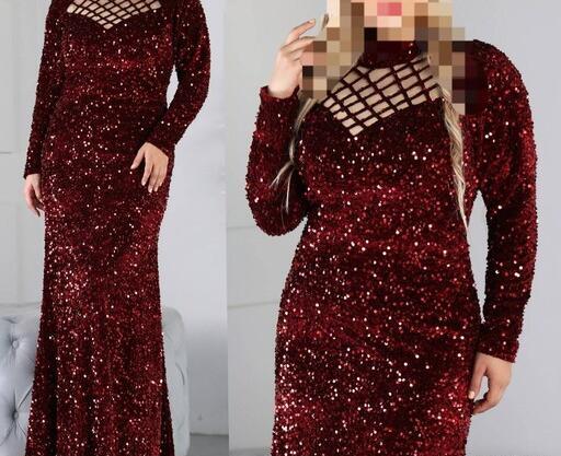 عکس لباس مجلسی زنانه پولکی بلند