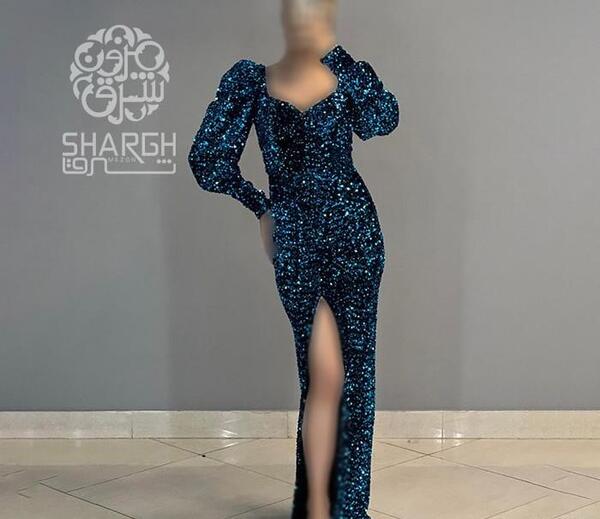 عکس لباس مجلسی زنانه پولکی مخمل