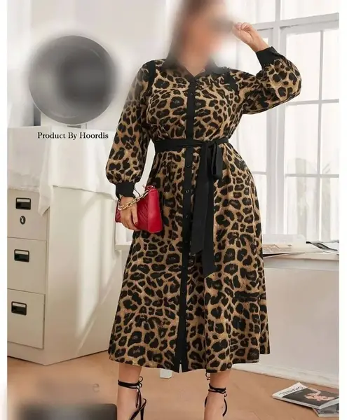 عکس لباس مجلسی زنانه با پارچه پلنگی