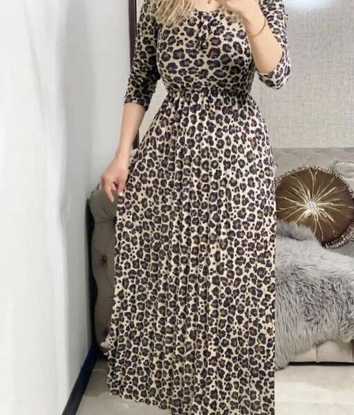 عکس لباس مجلسی زنانه با پارچه پلنگی