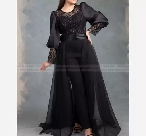 عکس لباس مجلسی زنانه حریر مشکی