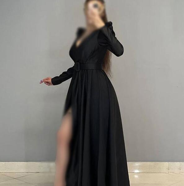 عکس لباس مجلسی زنانه حریر مشکی