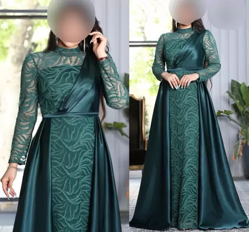 عکس لباس مجلسی زنانه حریر مشکی
