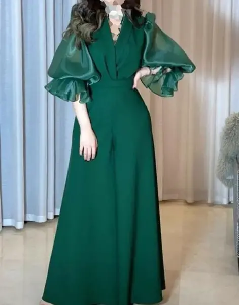 عکس مدل لباس مجلسی زنانه حریر طرح دار
