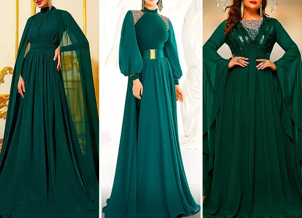 عکس مدل لباس مجلسی زنانه حریر طرح دار