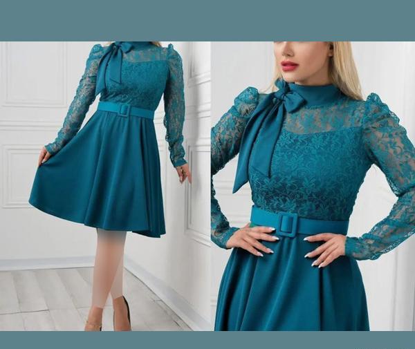 عکس مدل لباس مجلسی زنانه با پارچه حریر گلدار