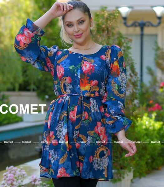 عکس مدل لباس مجلسی زنانه با پارچه حریر گلدار