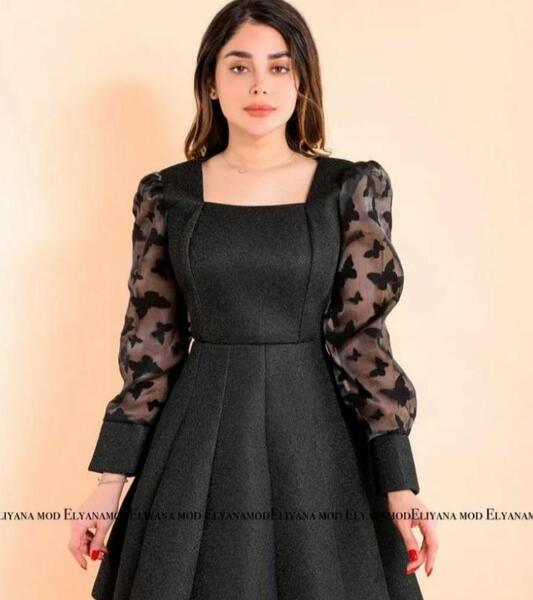 عکس لباس مجلسی زنانه ساده مشکی