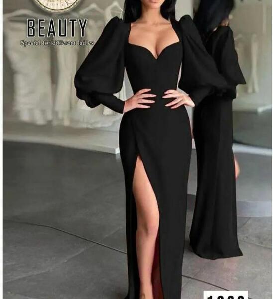 عکس لباس مجلسی زنانه ساده مشکی